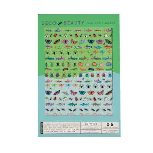 Deco Beauty Critters Nail Stickers - Lightweight & Easy-to-Apply Nail Art with Cute & Trendy Designs - Durable & Long-Lasting Nail Stickers for Women, Ideal for DIY Manicures