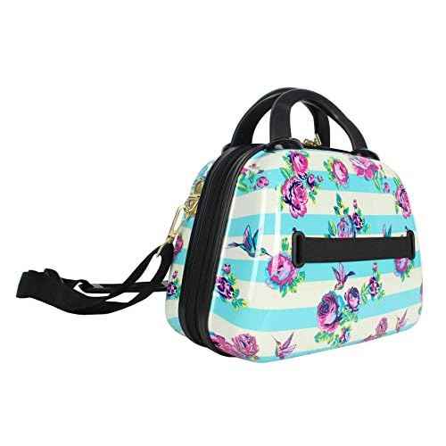 Betsey Johnson Hardside Cosmetic Case - Lightweight Small Size Hardshell Travel Hand Makeup Bag - Adjustable Shoulder Strap - Bag for Women and Girls - Multi-Functional Case