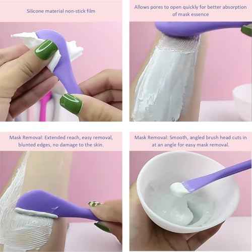 Premium Silicone Facial Cleansing Brush Combo 3pcs,Mask Applicator and Skincare Brush for Pore Cleansing£¬Manual Facial Cleansing for Exfoliating Face/Lip/Makeup Removal Scrubber