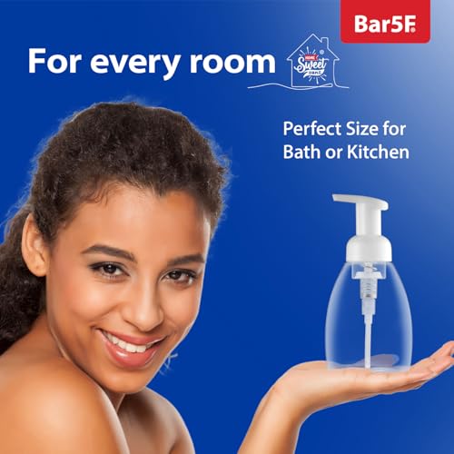 Bar5F 2-Pack Foaming Pump Bottle for Dr. Bronner's Castile Soap and All Generic Concentrated or Regular Soaps, Crystal Clear, 8.5-Ounce