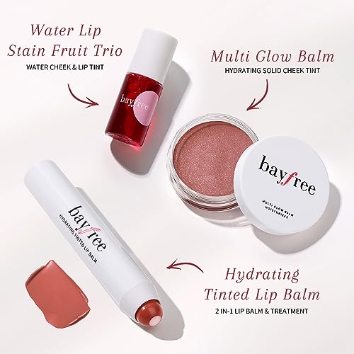 bayfree Tinted Lip Balm Plumper Set, Glossy, Pump Lips, Lightweight, Moisturize & Tint with Jojoba Seed Oil, Vegan Lip Balm Lip Care Present