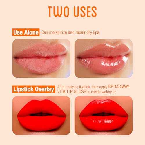 Ruby Kisses Broadway Vita-Lip Tinted & Clear Lip Gloss (10 Pack) Ultra-Hydrating & Soothing Formula, High-Shine Non-Sticky Lip Balm with Mint, Rosehip, Coconut, Mango, Argan, Vitamin E, Honey, Shea
