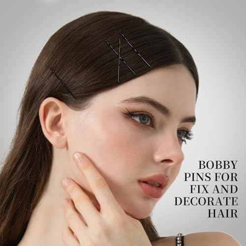 Teenitor 500pcs Black Bobby Pins, Bobby Pins for Women Black Bobby Pin Bulk 2inch