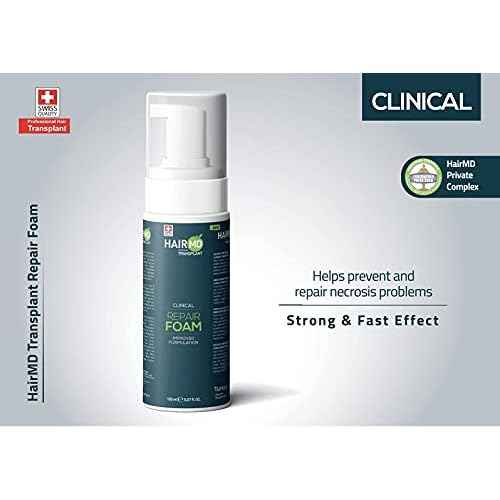 Transplant Clinical Foam - 150ml Men's Hair Growth Formula - Nourishes and Repairs Post-Transplant Scalp - Gentle Cleansing for Sensitive Skin