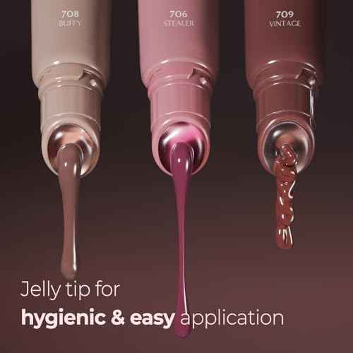 Laka Fruity Lip Glotioner, 10ml/0.33 fl.oz, Lip Gloss with High Shine Vivid Colors, Jelly tip for Hygienic & Easy Application, Plumping Conditioner, Vegan, K-Beauty? (#707 Tweed)