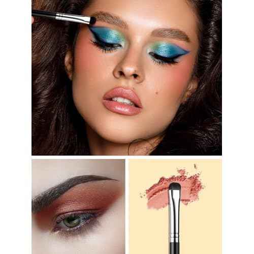 EIGSHOW Angled Eyeliner Brush & Eyeshadow Brush, High-End Precision Gel Liner and Short Smudge Brushes for Cat Eye, Winged Liner (E835&E806)