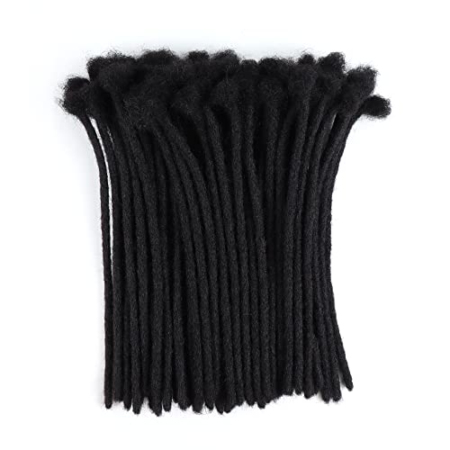 Orientfashion Human Hair Dreadlocks Extensions Natural black Traditional Locs Extensions Can Bleach And Dye (10inch 0.6cm 60locs,1b)