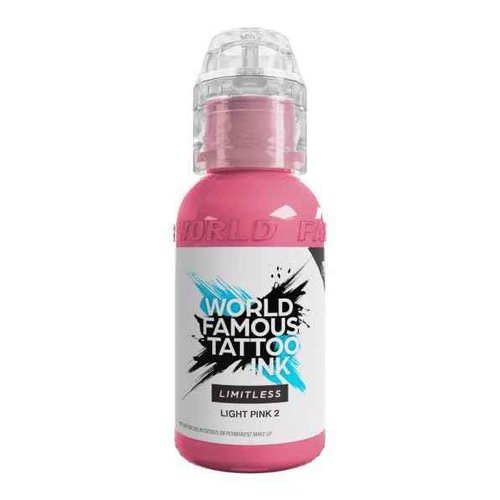 World Famous Tattoo Ink Limitless - Light Pink 2 Tattoo Ink - Professional Tattoo Ink & Tattoo Supplies - Skin-Safe Permanent Tattooing in Bold Shades - Vegan & Non-Toxic (1 oz)