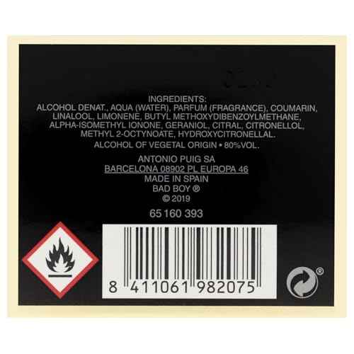 Carolina Herrera Bad Boy Power Up Spray EDT Spray Men 3.4 oz