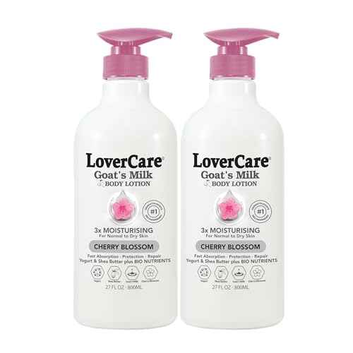 Goat Milk Body Lotion for Dry Skin Cherry Blossom 27.05oz (800ml) - 2-PACK