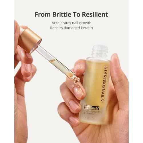 BTARTBOXNAILS Naillush Nail Strengthener & Growth - Repair Damaged Nails, Strengthen Weak & Thin Nails, Extra Strong Nail Growth Treatment, Long Lasting Nail Hardener, 15ml