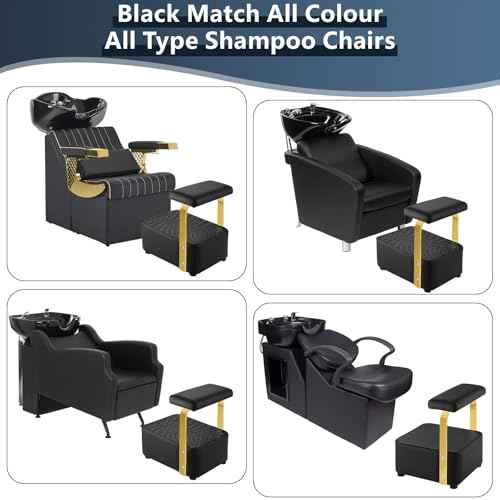 Independent Footrest for Backwash Beauty Spa Shampoo Bowl and Chair Set,Footstool for Spa Beauty, Ottoman for Shampoo Station Chair in Salon and Spa (Golden)