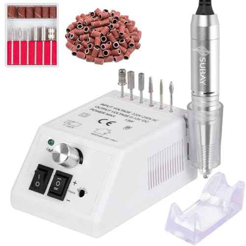 Subay 30,000rpm Efile Nail Drill , Electric Nail File with 106pcs Sanding Bands and Nail Drill Bits Pedicure Manicure Tools for Acrylic Nails,Thick Nails for Nail Salon Supplies Home Use, White