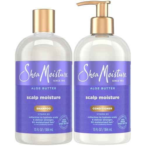 SheaMoisture Shampoo & Conditioner Set, Scalp Moisture with Aloe Butter & Vitamin B3 ? New Look, Same Intense Hydrating Hair Care, 13 Oz Ea