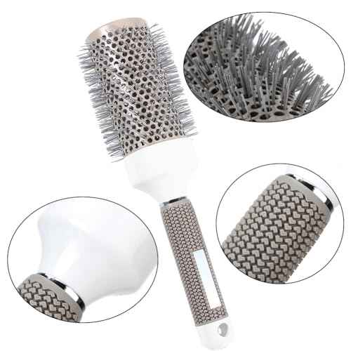 Round Brush Set for Blow Drying Curling, Professional Ceramic Ion Thermal Barrel Brush Leaves Hair Shiny Heat Styling Brush 5 Different Sizes Works Very Well with The Blow Dryer