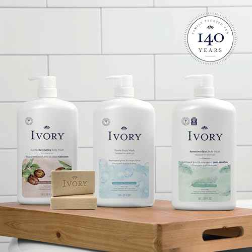 Ivory Exfoliating Bath Bar Soap, Designed for Whole Family with Plant-Based Cleansers, Made Without Heavy Perfumes, Parabens or Phthalates, Warm Vanilla + Oat Milk Scent, 3.17 oz (4 Count)
