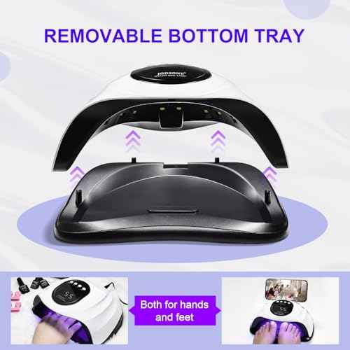 JODSONE Professional U V Nail Lamp with Phone Holder Automatic Sensor and 4 Timers Features 57 Bulbs Nail Lamp for Art Design