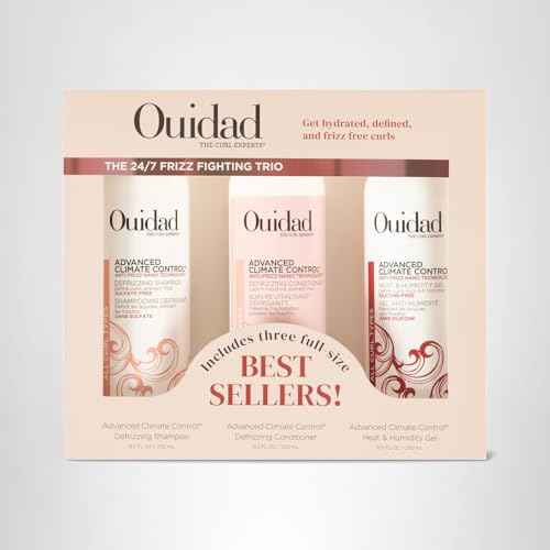 Ouidad Advanced Climate Control Heat & Humidity Styling Kit, Holiday Gift for Curly Hair, Anti-Frizz Formula Locks in Moisture & Blocks Humidity, Flexible Long-Lasting Hold, No Parabens or Sulfates