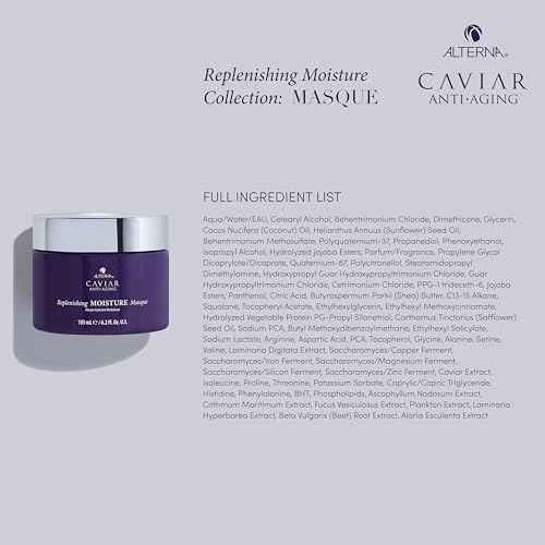 Alterna CAVIAR Anti-Aging Replenishing Moisture Hair Masque | Replenishes Dry, Coarse, Damaged Hair | Sulfate Free