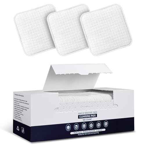 Premium Natural Pure Cotton Pads,Soft & Lint-Free Upgraded Edge Stitching Design Cotton Rounds for Face,Unique Three-Layer Structure, Ultra-Absorbent Makeup Remover Pads,for All Skin Types (100 Count)