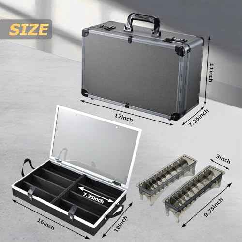 Professional Barber Travel Case - Portable Clipper Organizer Case with Dual Combo Locks, Adjustable Trays for Clippers, Shears, Trimmers - Secure Storage for Mobile Barbers and Stylists