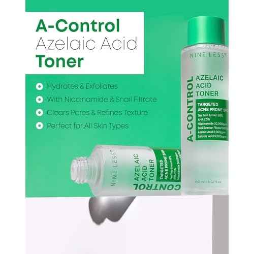 Azelaic Acid Toner ? Korean Mild Exfoliating Skin Prep for Acne-Prone Skin ? Salicylic Acid for Pores ? Calming, Refreshing, Purifying, 5.07 fl.oz.