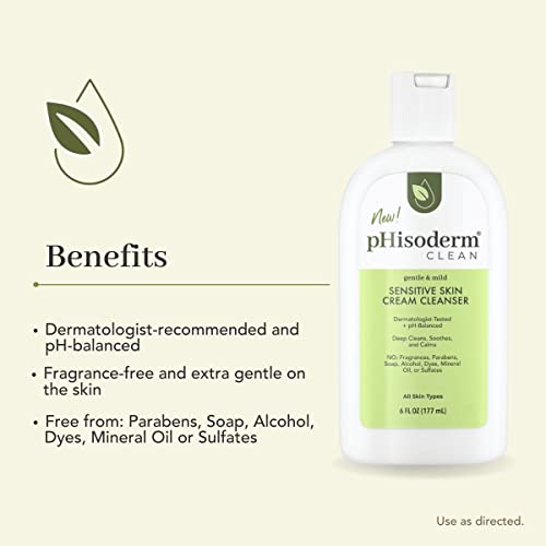 pHisoderm® Clean Sensitive Skin Cream Cleanser – 6 Fl Oz