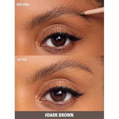 SHEGLAM Insta-Fill Eyebrow Pencil Long Lasting Non-Sticky Sweatproof Matte Eye Brow Pen Makeup-Dark brown