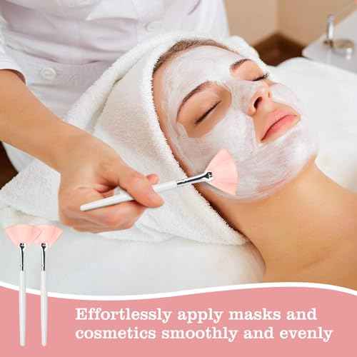 24Pcs Esthetician Supplies for Facials Set - Face Mask Applicator Brushes Tools, 8 Rose Gold Facial Bowls, 8 Fan Mask Brushes, 8 Flat Brushes, Spa Party Favor Esthetician Supplies for Mask DIY