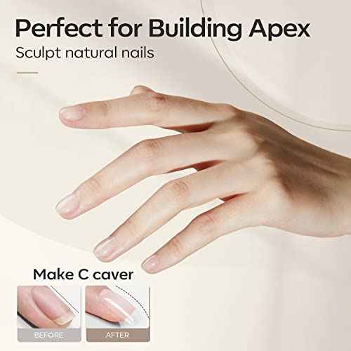 modelones Builder Nail Gel, 7-in-One Clear Builder for Nails, LED Lamp Cured Color Rubber Base Gel Polish Coat Strengthener Thickening Extension Rhinestone Glue in a Bottle for DIY Home Salon Gifts