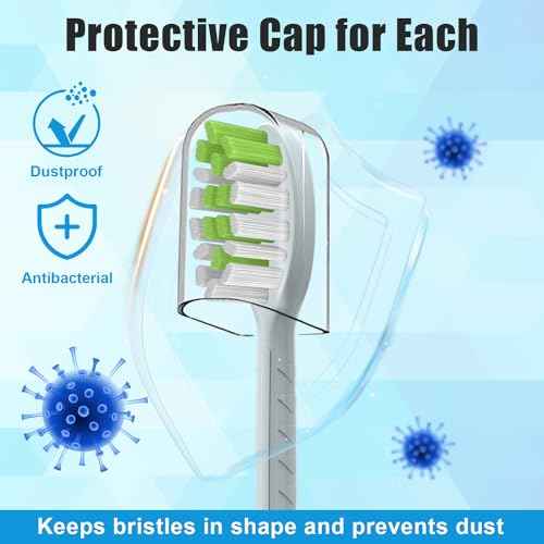 Replacement Toothbrush Heads for Philips One Series Sonicare Battery Toothbrush BH1022/07, 10 Count Replacement Toothbrush Heads with Cover Compatible with BH1022/07