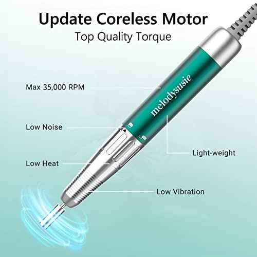 Handpiece for MelodySusie MM400C 2080 Old Version - Professional Coreless Brush Nail Drill, Sparkle Plus, Green