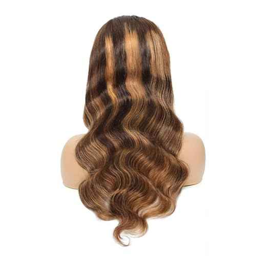 Ombre Headband Wig Human Hair #4/27 Highlight Body Wave Headband Wig 22 Inch Glueless None Lace Front Wig Brazilian Virgin Human Hair Wigs for Black Women Wear and Go Wig 150% Density