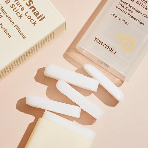 TONYMOLY 24K Snail Moisture Facial Stick ? Hydrating Multi Balm with Snail Mucin & 24K Gold for Glowing Skin, Moisture Barrier Protection & Anti-Aging Skincare, 20g