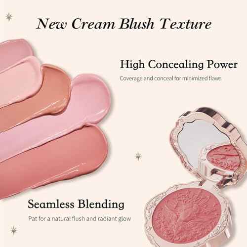 Flower Knows Little Angel Cream Blush,Buildable & Blendable Makeup Blush for cheeks,Soft & Long-lasting,Dusty Mauve Rose Flush for All Skin Tones(04 Rose Ashes,6g)