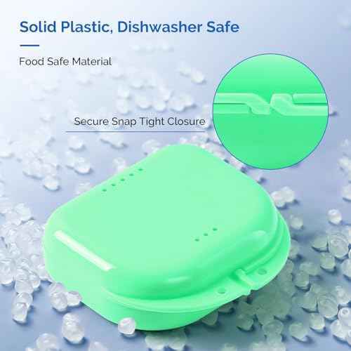 JMU Retainer Case with Vent Holes, Mouth Guard Case Dental Storage Container, Lime Green
