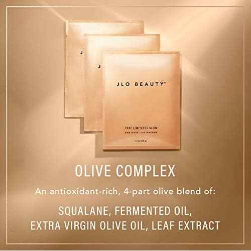 JLO BEAUTY Face Mask, 2-Piece Hydrating Sheet Mask with Glow Serum, Moisturizing & Firming Self Care Facial Sheets To Help Lift and Reduce Puffiness, Skin Care for Women, That Limitless Glow, 3 Pack