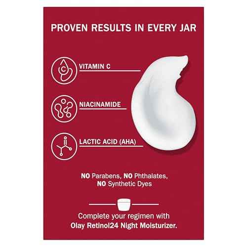 Olay Vitamin C Face Moisturizer, Brightening Cream for Women, Instant Hydration, Evens Tone, Dark Spot & Hyperpigmentation Reduction, Glowing Skin Care - Niaciniamide, Lactic Acid, 1.7 Oz