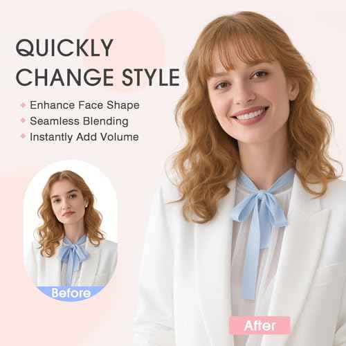 TESS Real Hair Toppers for Women Handmade Lace Base Womens Clip In Hairpieces with Bangs 5 Clips Natural Coverage Soft and Secure 2¡¿6", Light Brown