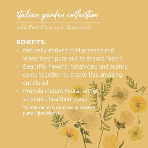 Cuccio Botanicals Revitalizing Cuticle Oil ? Roman Garden (Lily & Italian Jasmine Scent) ? Infused with Real Flowers & Natural Oils for Deep Hydration, Non-Greasy Spa Experience, 2.1 oz