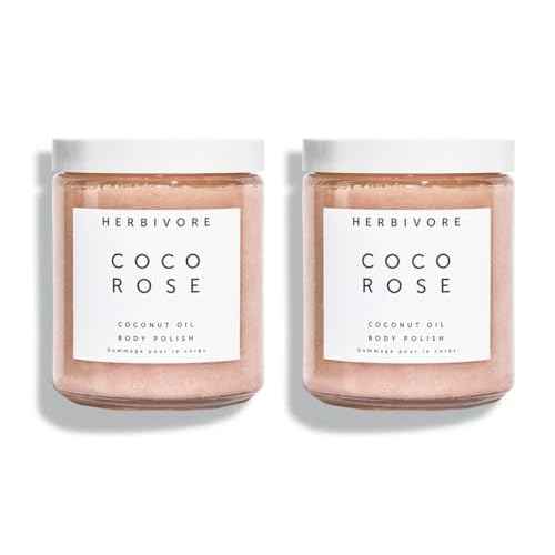 HERBIVORE Coco Rose Coconut Oil Body Polish | Exfoliating Body Scrub with Shea Butter | Smooths & Softens Skin, Plant-Based, Vegan, for All Skin Types