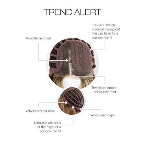 GABOR TREND ALERT Chin-Length Full Volume Bob Boy Cut Wig, Designer Series by Hairuwear, Average Cap Size, GF511 Sugar And Charcoal
