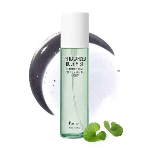 Parnell Cicamanu pH Balanced Body Mist - Centella Asiatica, Hyaluronic Acid, Ceramide, LHA, PHA, Mild Exfoliating, Soothing and Moisturizing Mist for Body (5.07 Fl Oz / 150ml)