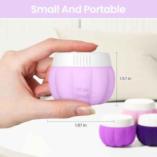 Redfly Travel Containers for Toiletries, TSA Approved Travel Size Containers, Silicone Jars for Creams, Leak-proof Essentials with Lid for Cosmetic