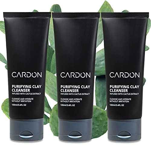 Cardon Men's Deep Pore Cleaning Clay Face Wash, 4x Better Than Charcoal, Oily, Acne-Prone Skin | Korean Premium Skin Care | Remove Face Oil & Dirt, (3 CT)