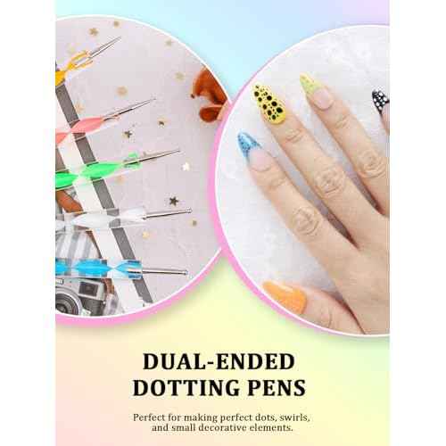 Nail Art Tools Set, Nail Stand for Press on Holder for Painting Nails, Nail Art Brushes, Liner Brushes, Nail Dotting Tool, Must Haves Design Tools Supplies Kit for Nail Tech & Beginners (Pink)