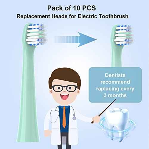 Replacement Toothbrush Heads 10 Pack Compatible with Colgate Hum Connected Smart Battery Electric Toothbrush Head,5 Blue+5 Green