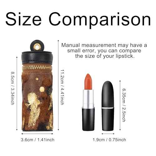 Cockatoo Nappa Leaeher Zipper Lipstick Case with Keyring Chapstick Holder Keychain