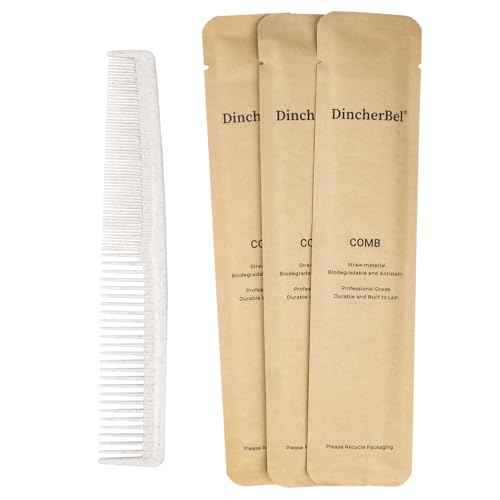 Hair Combs Bulk, Disposable Wheat Straw Combs Individually Wrapped Combs for Hotel, Travel, Airbnb, Charity, Church, Homeless (Pack of 50)