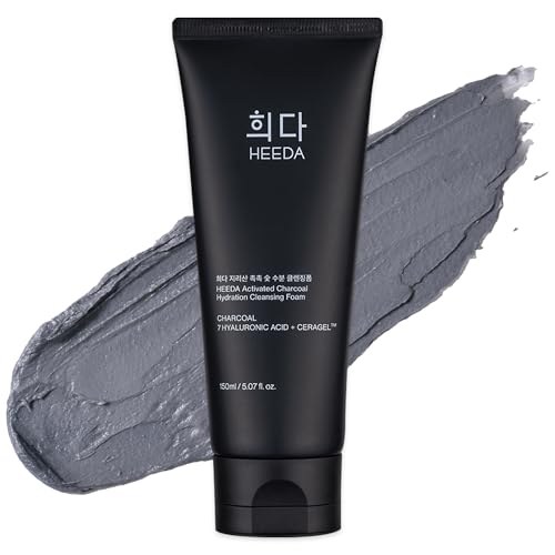 Hyaluronic Acid & Ceramide All-In-One Cleanser, Deep Hydrating Face Wash with Charcoal, Coconut, and Turmeric for Radiant, Moisturized, and Balanced Skin